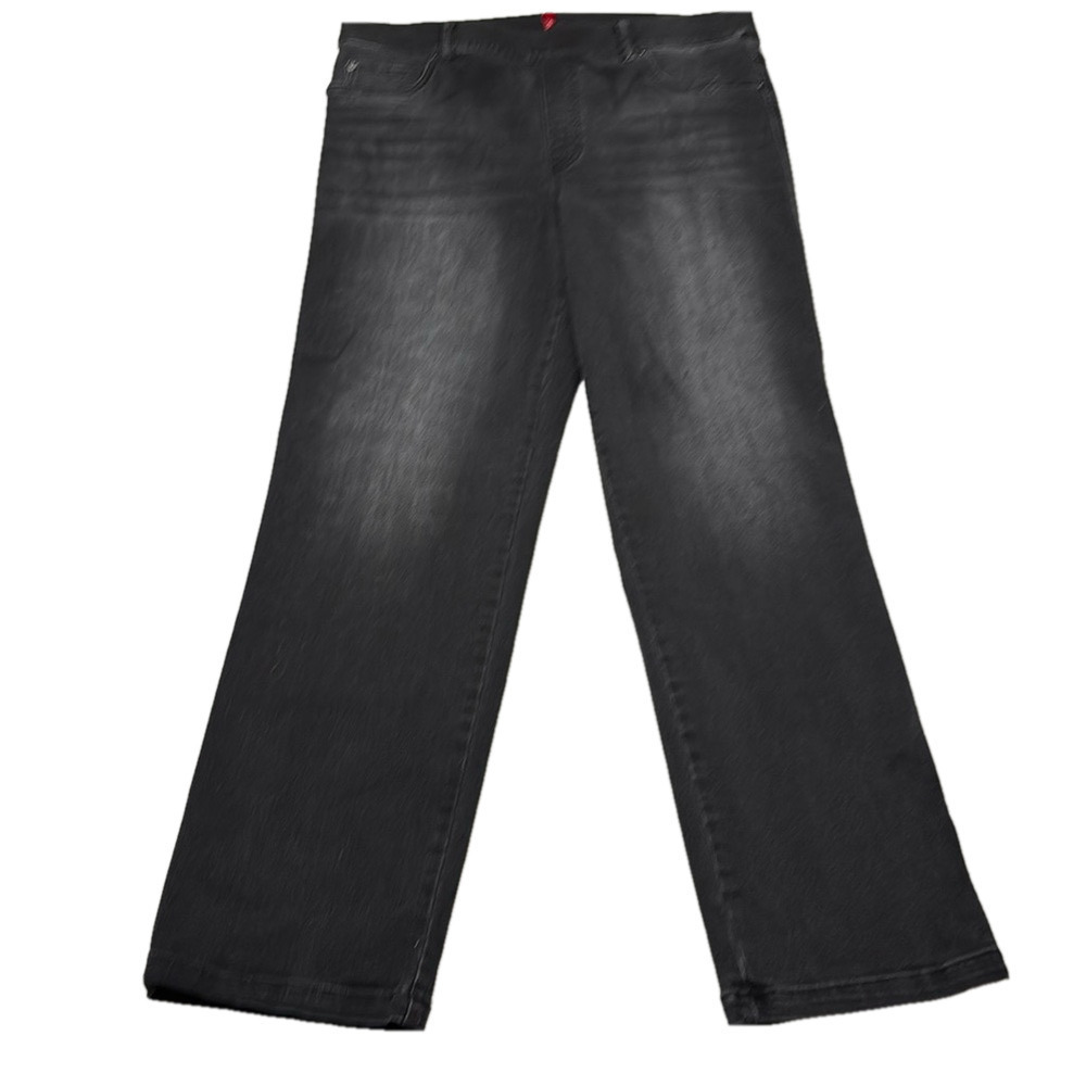 Spanx High Rise Slim Cut Charcoal gray/ Black faded jeans, size XL